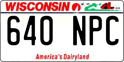 WI license plate 640NPC