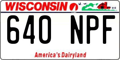 WI license plate 640NPF
