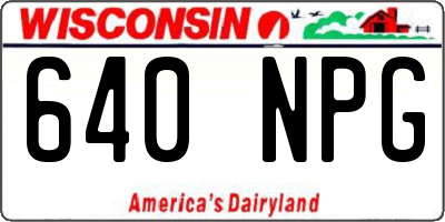 WI license plate 640NPG