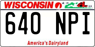 WI license plate 640NPI