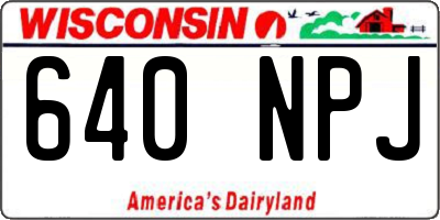 WI license plate 640NPJ