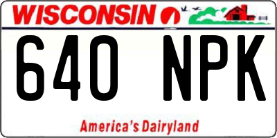 WI license plate 640NPK