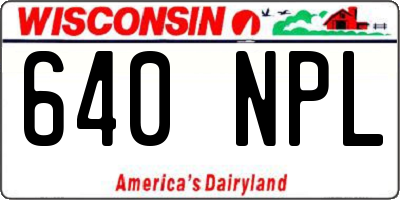 WI license plate 640NPL