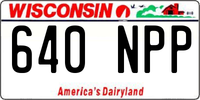 WI license plate 640NPP