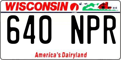 WI license plate 640NPR