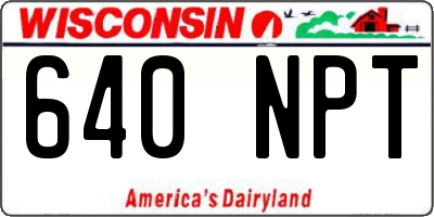 WI license plate 640NPT