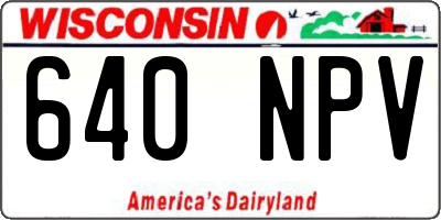 WI license plate 640NPV