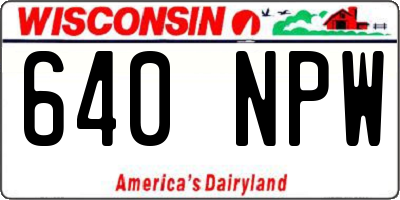 WI license plate 640NPW