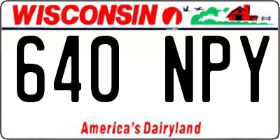 WI license plate 640NPY
