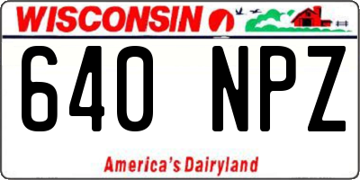 WI license plate 640NPZ