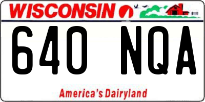 WI license plate 640NQA