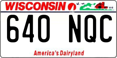 WI license plate 640NQC