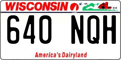 WI license plate 640NQH