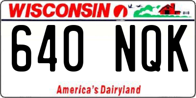 WI license plate 640NQK