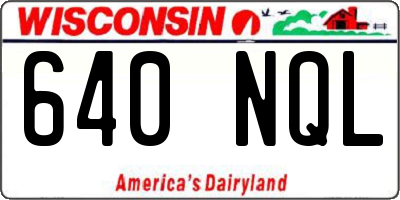 WI license plate 640NQL