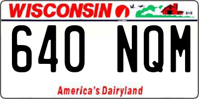 WI license plate 640NQM