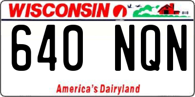 WI license plate 640NQN