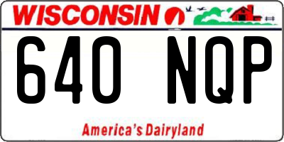 WI license plate 640NQP