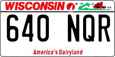 WI license plate 640NQR