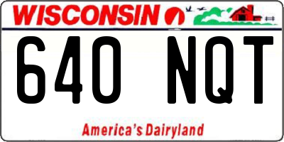 WI license plate 640NQT