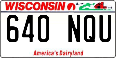 WI license plate 640NQU
