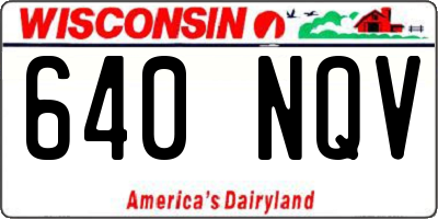 WI license plate 640NQV