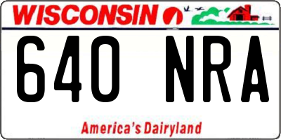 WI license plate 640NRA