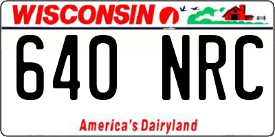 WI license plate 640NRC