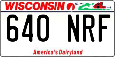 WI license plate 640NRF