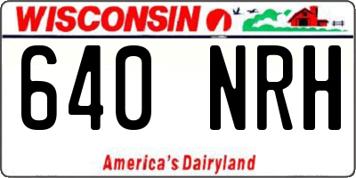WI license plate 640NRH