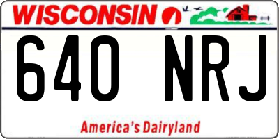 WI license plate 640NRJ