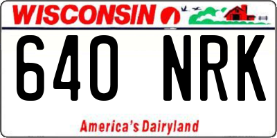 WI license plate 640NRK