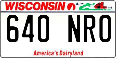 WI license plate 640NRO