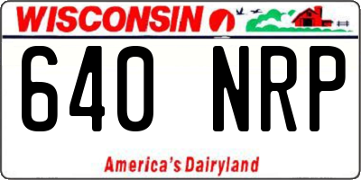 WI license plate 640NRP