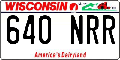 WI license plate 640NRR