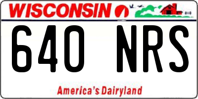 WI license plate 640NRS