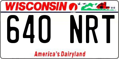 WI license plate 640NRT