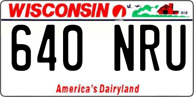 WI license plate 640NRU