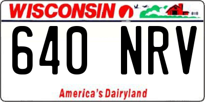 WI license plate 640NRV