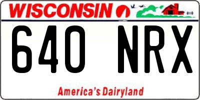 WI license plate 640NRX