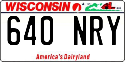 WI license plate 640NRY