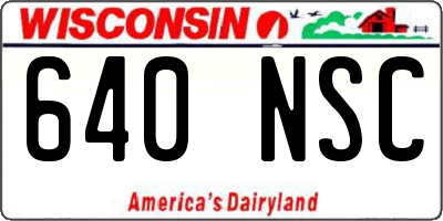 WI license plate 640NSC