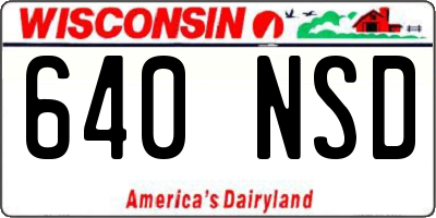 WI license plate 640NSD