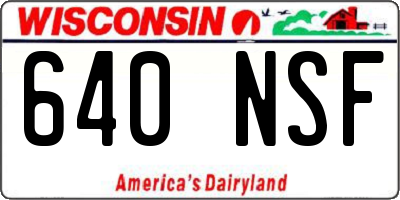 WI license plate 640NSF