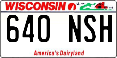 WI license plate 640NSH