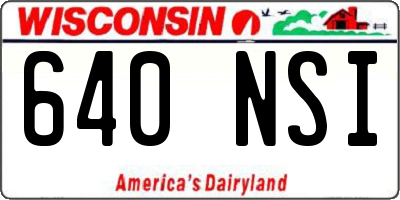 WI license plate 640NSI
