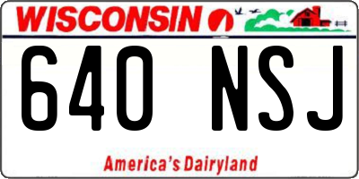 WI license plate 640NSJ