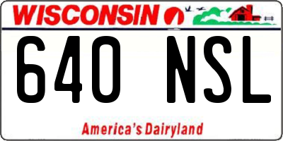 WI license plate 640NSL