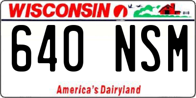 WI license plate 640NSM