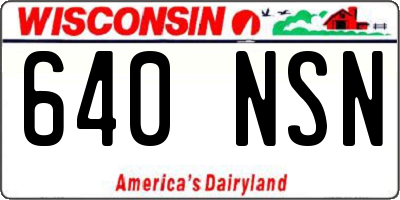 WI license plate 640NSN